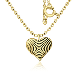 Heart Shaped Gold Plated Silver Kids Necklace SPE-3892-GP